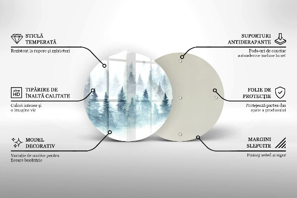 Steklena podloga za rezanje Slikan zimski gozd