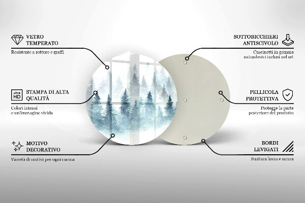 Steklena podloga za rezanje Slikan zimski gozd