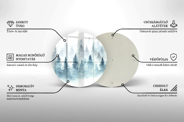 Steklena podloga za rezanje Slikan zimski gozd