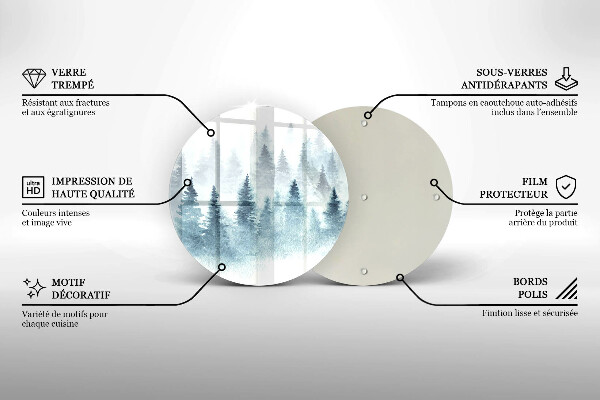 Steklena podloga za rezanje Slikan zimski gozd