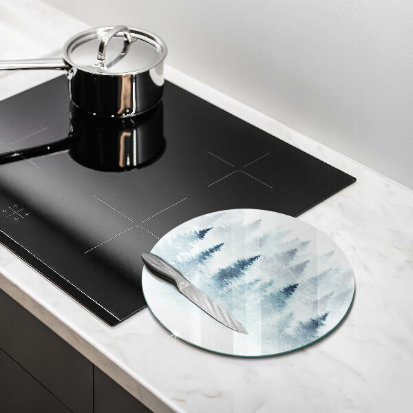 Steklena podloga za rezanje Slikan zimski gozd