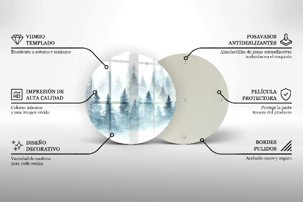 Steklena podloga za rezanje Slikan zimski gozd