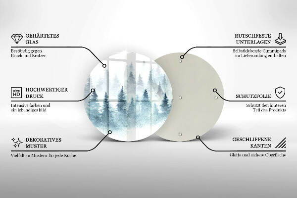 Steklena podloga za rezanje Slikan zimski gozd