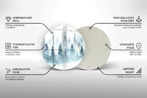 Steklena podloga za rezanje Slikan zimski gozd