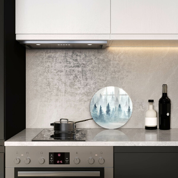 Steklena podloga za rezanje Slikan zimski gozd