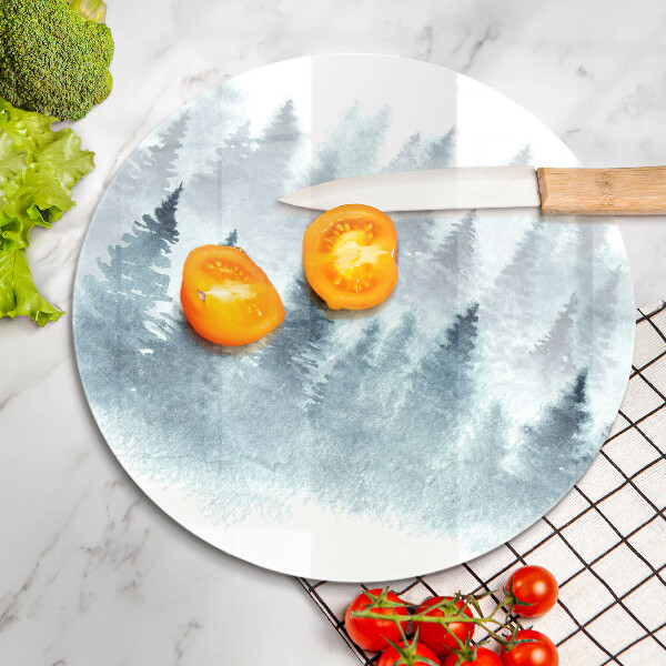 Steklena podloga za rezanje Slikan zimski gozd