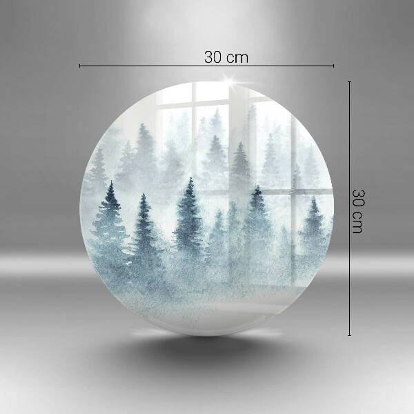 Steklena podloga za rezanje Slikan zimski gozd