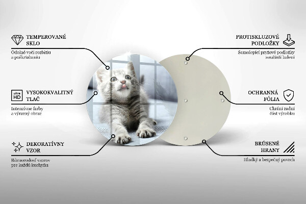 Steklena podloga za rezanje Majhna ljubka mucka