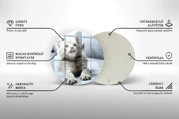 Steklena podloga za rezanje Majhna ljubka mucka