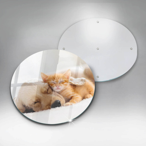 Steklena podloga za rezanje Živali pes in mačka