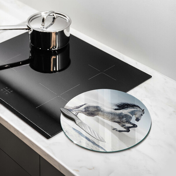 Steklena podloga za rezanje Beli konj