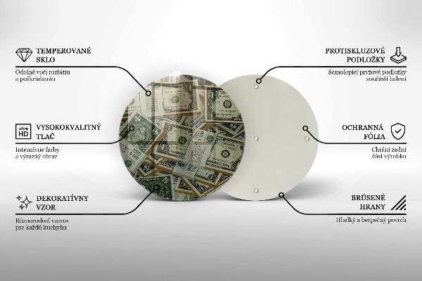 Steklena podloga za rezanje Denar dolarjev