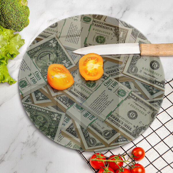 Steklena podloga za rezanje Denar dolarjev