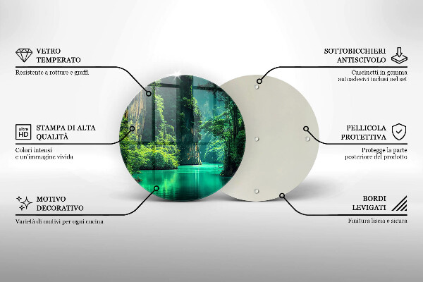 Steklena podloga za rezanje Lagunska pokrajina