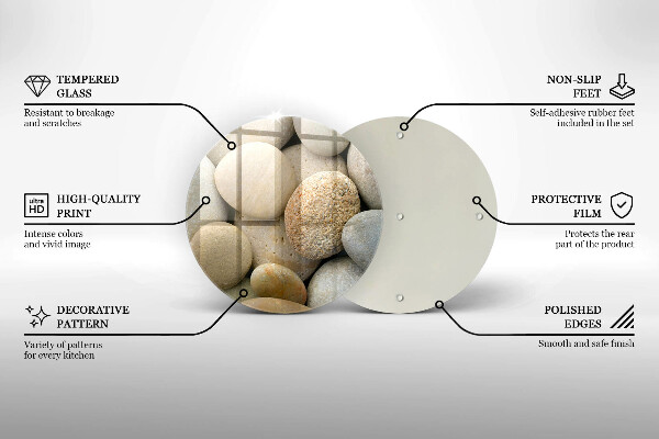 Steklena podloga za rezanje Vzorec ovalnih kamnov