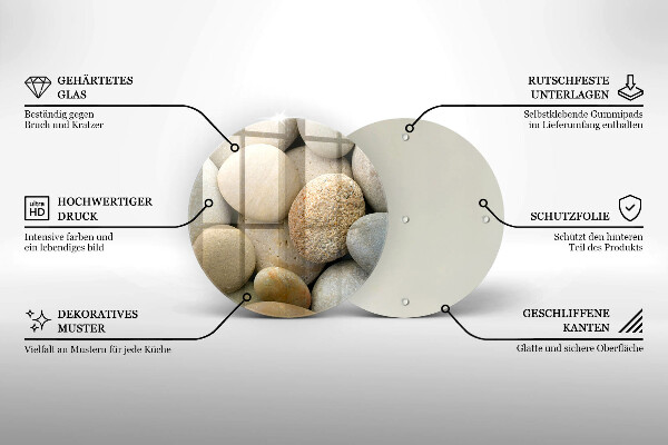 Steklena podloga za rezanje Vzorec ovalnih kamnov