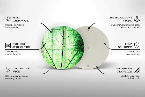 Steklena podloga za rezanje Okrasni žilni list