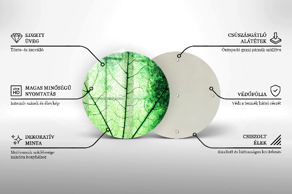 Steklena podloga za rezanje Okrasni žilni list