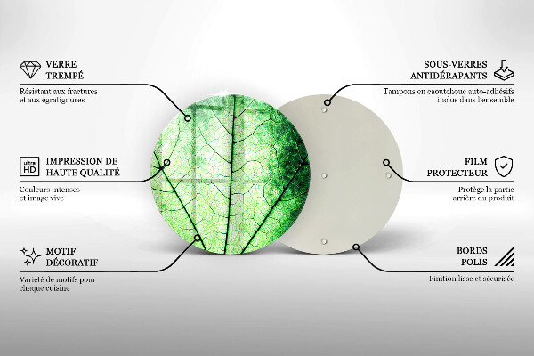 Steklena podloga za rezanje Okrasni žilni list