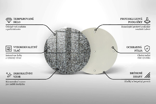 Steklena podloga za rezanje Kamnita tekstura