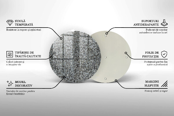 Steklena podloga za rezanje Kamnita tekstura