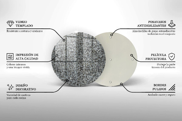 Steklena podloga za rezanje Kamnita tekstura