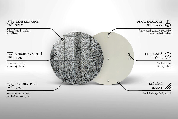 Steklena podloga za rezanje Kamnita tekstura