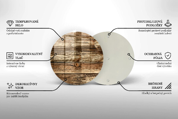 Steklena podloga za rezanje Tekstura lesene deske