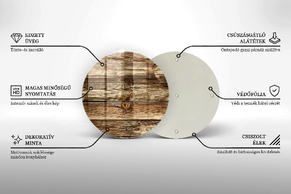 Steklena podloga za rezanje Tekstura lesene deske