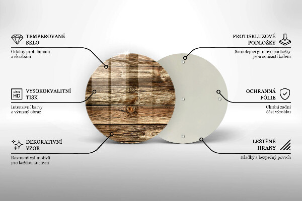 Steklena podloga za rezanje Tekstura lesene deske