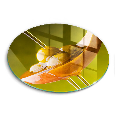 Steklena podloga za rezanje Oljčno olje in olive