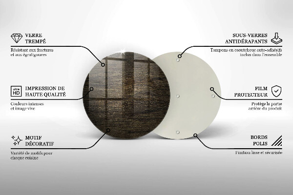 Steklena podloga za rezanje Tekstura lesnega lubja