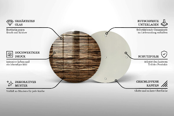 Steklena podloga za rezanje Tekstura lesa