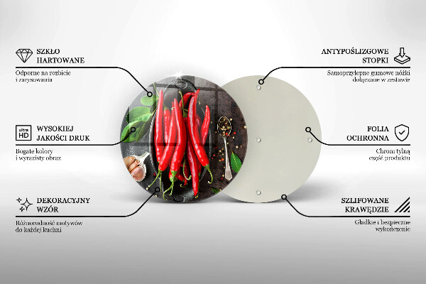 Steklena podloga za rezanje Rdeča čili paprika
