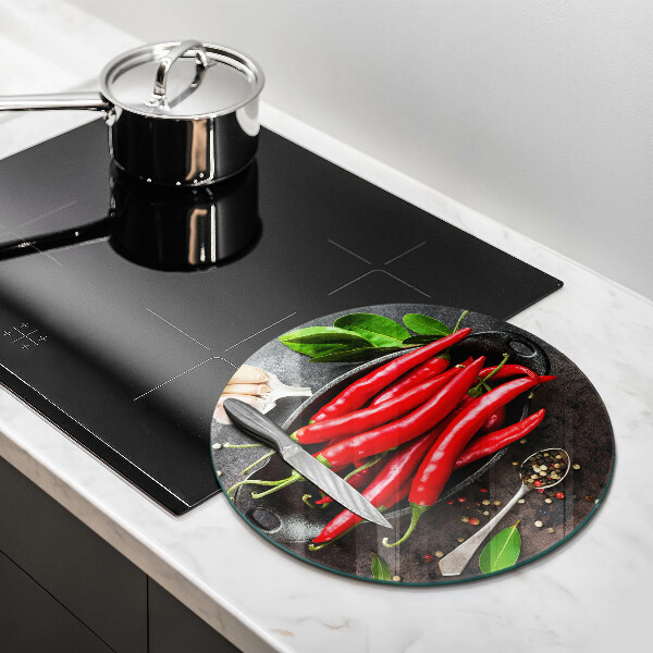 Steklena podloga za rezanje Rdeča čili paprika
