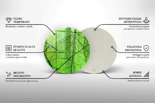 Steklena podloga za rezanje Naravne listne žile