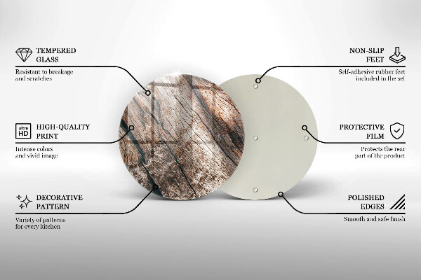Steklena podloga za rezanje Struktura lesa