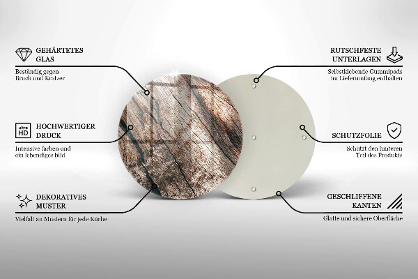 Steklena podloga za rezanje Struktura lesa