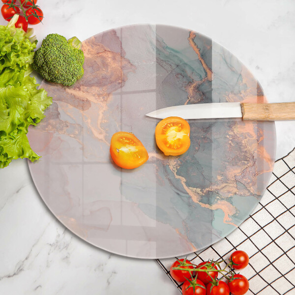 Steklena podloga za rezanje Marmor z zlatom