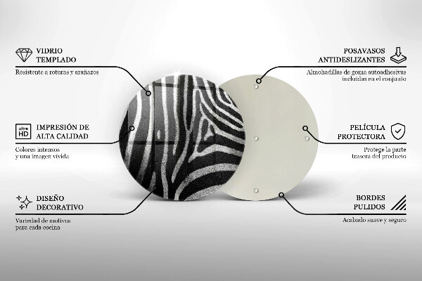 Steklena podloga za rezanje Zebraste črte