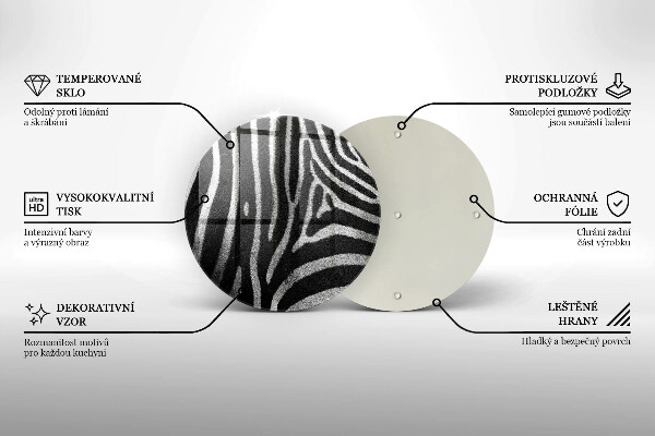 Steklena podloga za rezanje Zebraste črte