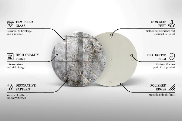 Steklena podloga za rezanje Kamnita tekstura