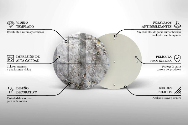 Steklena podloga za rezanje Kamnita tekstura
