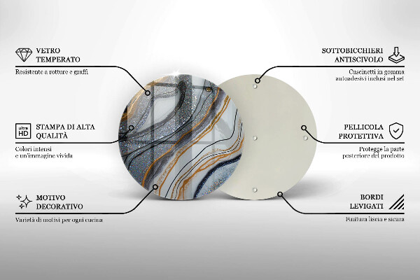 Steklena podloga za rezanje kamen z zlatom