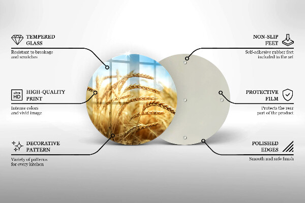 Steklena podloga za rezanje Klasje žit na polju