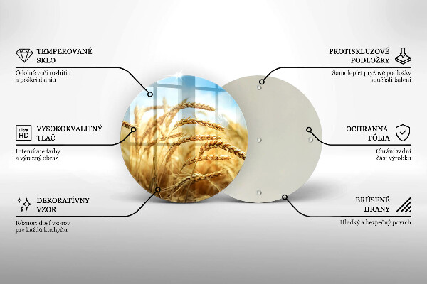 Steklena podloga za rezanje Klasje žit na polju