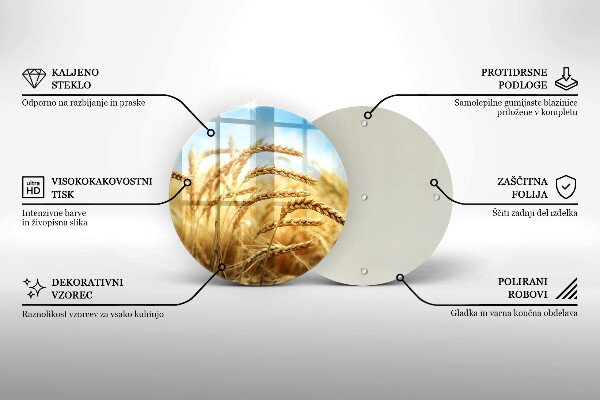 Steklena podloga za rezanje Klasje žit na polju