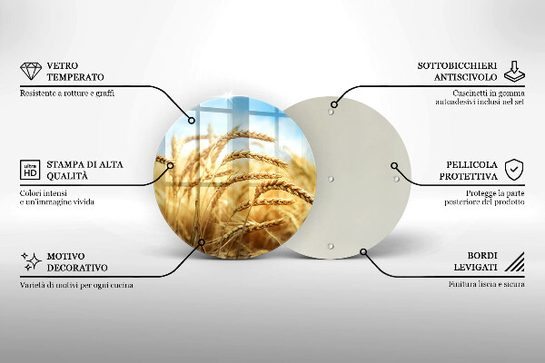 Steklena podloga za rezanje Klasje žit na polju