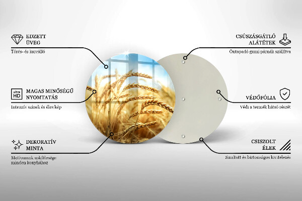 Steklena podloga za rezanje Klasje žit na polju