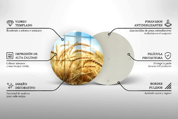 Steklena podloga za rezanje Klasje žit na polju